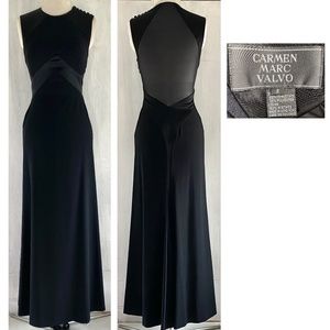 SOLD  $$$  CARMEN MARC VALVO Sexy Sheer Low Back Ball Gown
